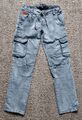 Jungen Jeans Gr. 140 Cargojeans Jogpants Jeanshose hellgrau grau