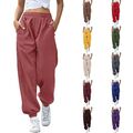 Frauen High Waisted Sweatpants Workout Active Joggers Hosen Baggy Lounge Bottoms