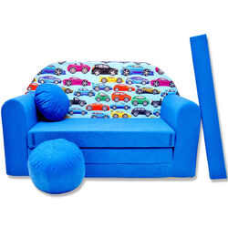 Kindersofa 3in1 Spielsofa Faltbares Sofabett Schlafsofa Baby Couch mit Sitzkisse