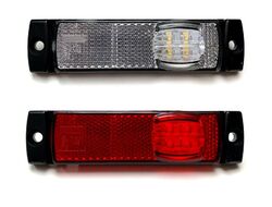 2x LED Begrenzungsleuchte Umrissleuchte 12V 24V E9 weiß und rot für Anhänger LKW