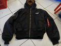 schwarze Alpha Industries 45P Hooded Custom Bomberjacke in XXL ...