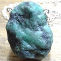 Rough Emerald Necklace, Natural Gemstone Jewelry, Gift for Women or Men