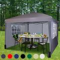 3x3m Faltpavillon mit 4 Seitenpaneele, Festzelt, Partyzelt, Markise, Pavillon