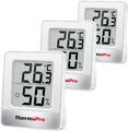 ThermoPro TP49W-3 digitales Mini Thermohygrometer Thermometer Innen Feuchtigkeit