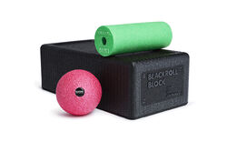 BLACKROLL® BLOCK SET, Yoga-Block mit Ball 08 & Faszienrolle