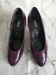 🍀 Gabor 🍀 Lack Pumps High Heels Aubergine Gr. 5 ( 38 ) 