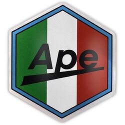 Piaggio Ape 50 Emblem Aufkleber Italia 6-eckig