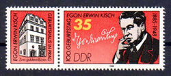 DDR 2940 Zf , postfrisch / ** / Egon Erwin Kisch , Journalist , Schriftsteller