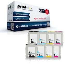 8x kompatible HP10 HP11 Business Inkjet 1000 C4844AE C4836AE Office Plus