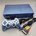 Sony PlayStation 2 PS2 Fat Aqua Blue / Blau - mit Controller + Memory Card