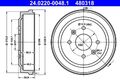 2x ATE Bremstrommel Trommeln Trommelbremse Hinten 24.0220-0048.1