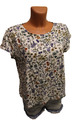 H&M Shirt S 36/38 kurzarm weiß Blumen Muster T-Shirt Damen