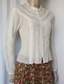 Laura Ashley Bluse 38 weiß creme ivory vintage Spitze langärmelig viktorianisch