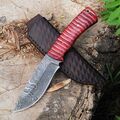 Damast Messer Damaszener Stahl Jagd Knife Damascus Hunting Bowie 6051EA