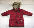 Winterjacke Mädchen  Gr. 74 / 80 m. Kapuze rot lange Winterjacke