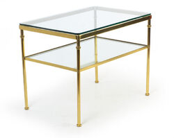 Beistell-Glas-Tisch Messing 2 Etagen Hi-Class Glass brass koffie table