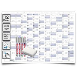 Abwischbarer XXL Jahresplaner Wandkalender 2025. Wandplaner gerollt Gigatime⭐⭐⭐⭐⭐ ABWISCHBAR!✔️ PREMIUM QUALITÄT!✔️ TOP ANGEBOT! ✔️