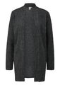 Damen Strickjacke Cardigan Q/S by S.OLIVER Ripp-Strick weich melange anthrazit