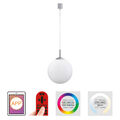 LED Pendelleuchte Smarthome D=25 silber dimmbar App Fernbedienung RGB Esstisch