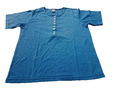 Shirt Blusenshirt blau M 40 42  Knopfleiste  T-shirt Basic Vintage 80er Jahre 