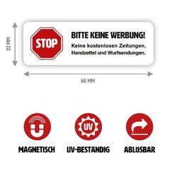 1 x Magnet "Bitte keine Werbung" für Briefkästen | ablösbar | kein Aufkleber