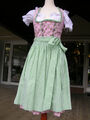 Baumwoll Dirndl, Minidirndl, rosa, grün, Gr. 44 Waschdirndl Klassiker