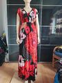 Desigual Maxikleid Gr. 40 Rot Schwarz Weiß