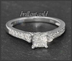 Brillant Ring "Bluff Solitär" mit 0,50ct Diamanten, 585 Weißgold Solitärring