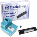 2in1 Set AKKU 9,6V 2000mAh Ni-Cd + LADEGERÄT für Makita 191681-2 192533-0 9000