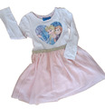 Niedliches Disney Anna+Elsa Kleid Shirt mit Tüll u. Pailletten Mädchen Gr. 110