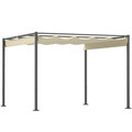 Pergola ca. 3x3m Garten Pavillon, Terrassendachung aus Metall, Gartenpavillon