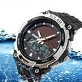 Herren Solar Power Sport Dual Time LED Digital Wasserdichte Analoge Quarzuhr