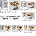 LED Weihnachts - Lichterkette warmweiß 10 bis 1500 LEDs  innen außen Party NEU