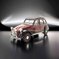 Citroen 2CV 6 Charleston Ente 1982 rot schwarz Modellauto 1:24 Welly