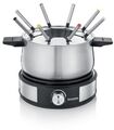 SEVERIN FO 2471 Fondue-Crêpes-Kombi (1500 W, 8 Fonduegabeln, Edelstahl