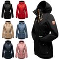 Marikoo Damen Jacke Frühlings Übergangsjacke Outdoor Parka Mantel Kapuze Babetaa