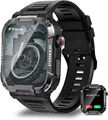 Luxus Bluetooth Smartwatch Herren Watch Uhren Fitness Herzfrequenz Pulsuhr 2023