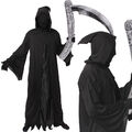 SCHWARZE ERWACHSENE GRIM SENSENSENSENSENSEN HALLOWEEN HERREN FANCY KLEID KOSTÜM HORROR TODESMANTEL