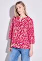 CECIL 344611 PRINT Bluse 3/4 Arm Printmuster kurze Knopfleiste Baumwolle pink