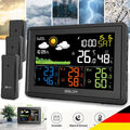 Wetterstation Funk mit Innen-Außensensor Digital Farbdisplay Thermometer Wecker