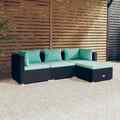 Garten Lounge Set Kissen Gartenmöbel Sofa Garnitur Sitzgruppe Poly Rattan vidaXL