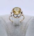 Ring Gold 333er Citrin Sonnen Amethyst Damenring 8kt Goldring Vintage 