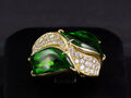 Ausgefallener Turmalin Brillant Ring ca. 1,00ct   9,8g 750/- Gelbgold   RW 58