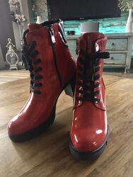 Marco Tozzi Stiefeletten Rot 39 ❤️Damen Stiefel **Neu**❤️ Neuwert 59,95 €