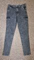 H&M Jeans 12-13 Jahre Gr. EUR 158, grau Denim mit Taschen Baumwolle Polyester B8