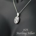 Echt Schmuck Silber 925  Halskette mit Anhänger Zirkonia Damen Modern 