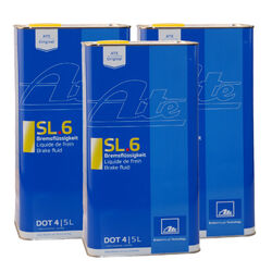 3x ORIGINAL ATE Bremsflüssigkeit Brake Fluid SL.6 DOT 4 5 Liter / 03.9901-6403.2