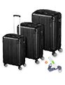 Hartschalenkoffer Kofferset 3-Teilig ABS Reisekoffer Trolley Rollkoffer M-L-XL