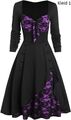 2 Rockabilly Kleider, Größe 3XL, Schwarz-lila - SET