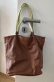 Furla Damen Tasche Braun Leder Schultertasche Handtasche Ledertasche, Shopper TO